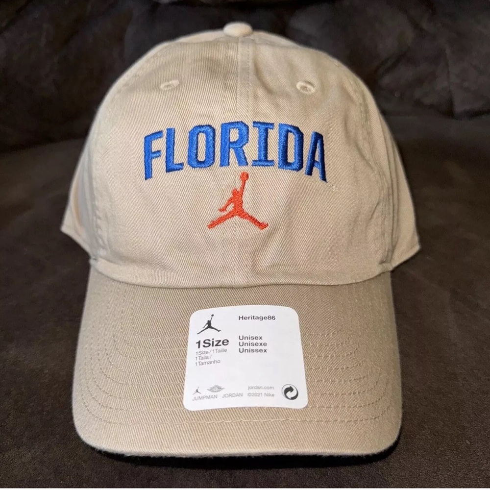 Jordan Florida Gators Heritage86 Adjustable Strapback Khaki Hat Cap Nike Jumpman